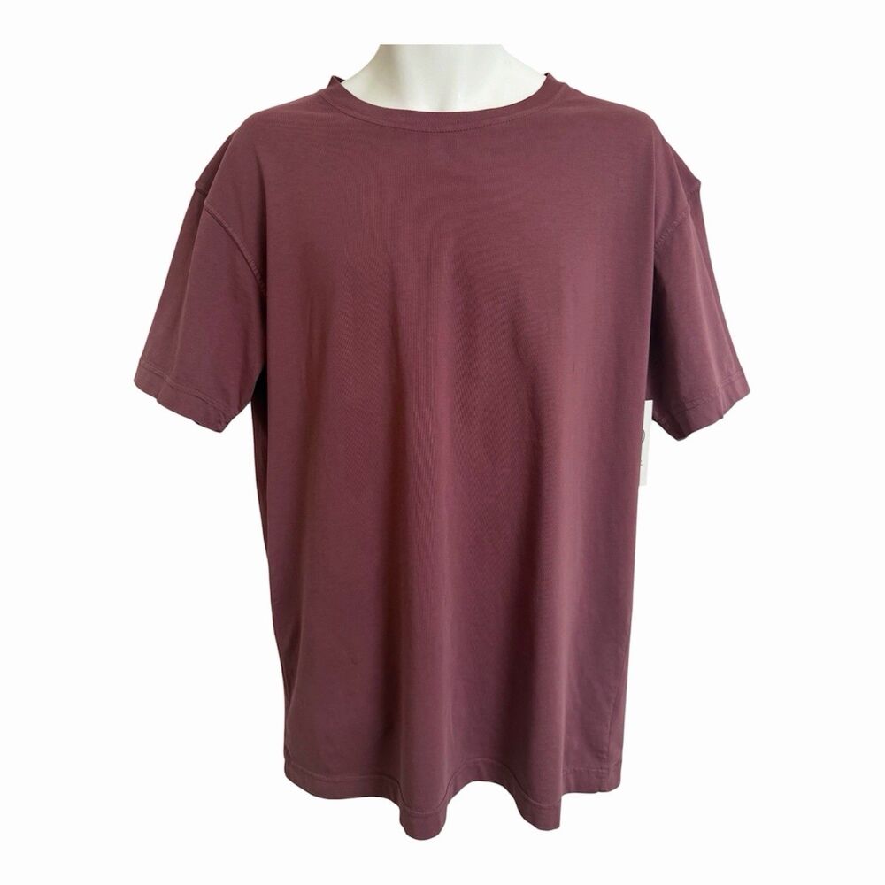 NWT Dalix Unisex Men's L Plum 100% Cotton Loose Fit T-Shirt Short Sleeve NEW